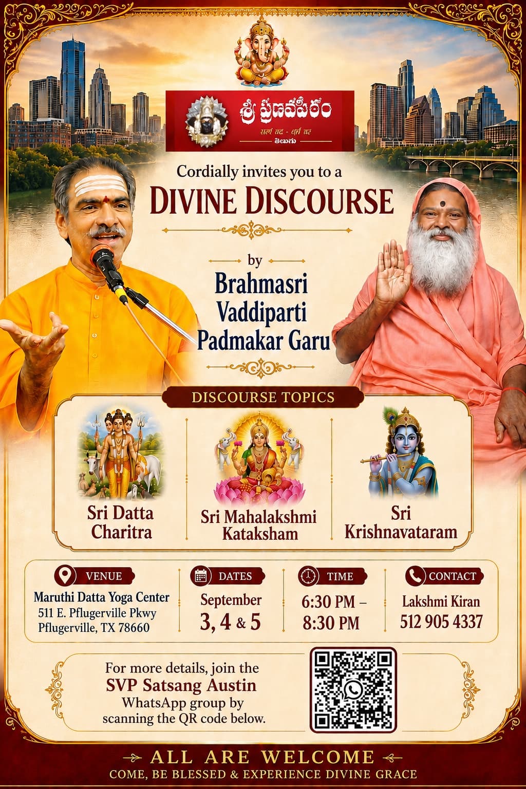 Guruvugaru Austin Visit flyer